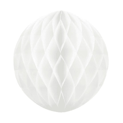 Peodekoratsioon paberist pall valge 30cm