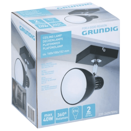 Grundig valgusti must 14x10x15cm E14 40W