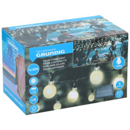 Grundig valguspirnid päikesepatareiga soe valge 100LED 16m