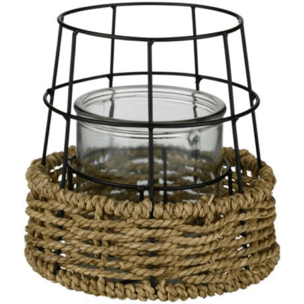 Articasa küünlaalus metallraam punutud 17x17x16cm