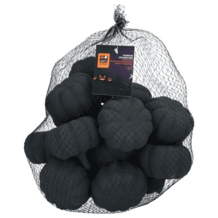 Halloweeni dekoratsioon mustad kõrvitsad 8cm (16 tk/pk)