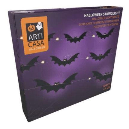 Halloweeni dekoratsioon rippuvad nahkhiired valgusnööril 1,9m