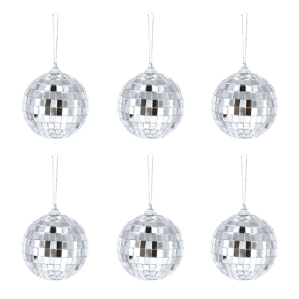 Diskokuulid hõbedane 7cm (6 tk/pk)