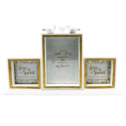3-osaline pildiraam süda linnud 40x25cm