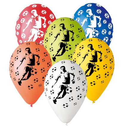 Õhupallid jalgpall värvilised 30cm (5 tk/pk)
