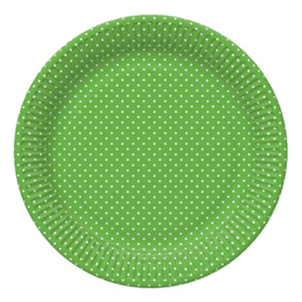 Peotaldrikud roheline valgete täppidega 18cm (8 tk/pk)