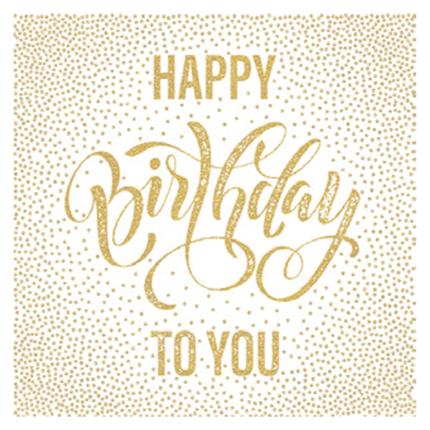 Salvrätikud Happy Birthday To You 33x33cm (20 tk/pk)