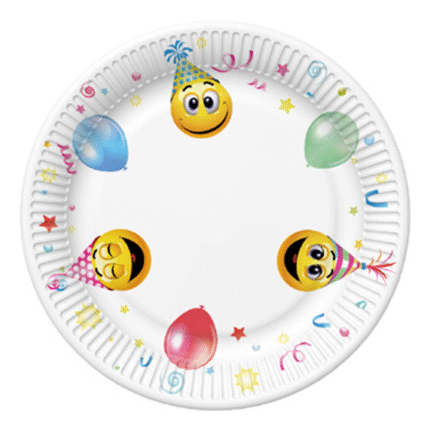 Peotaldrikud emotikon 23cm (8 tk/pk)