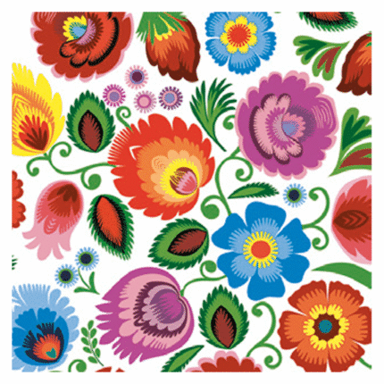 Salvrätikud värvilised lilled 33x33cm (20 tk/pk)