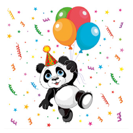 Salvrätikud panda õhupallidega 33x33cm (20 tk/pk)