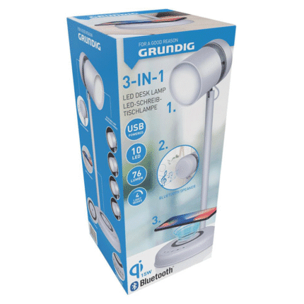 Grundig laualamp/juhtmevaba laadija+kõlar 3in1