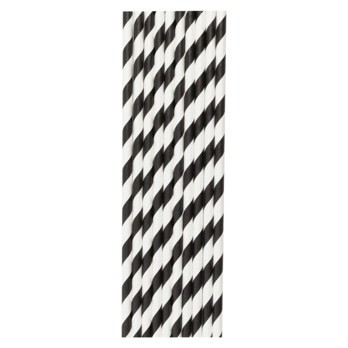 Peokõrred triibuline must-valge 19,5cm (10 tk/pk) - Image 1