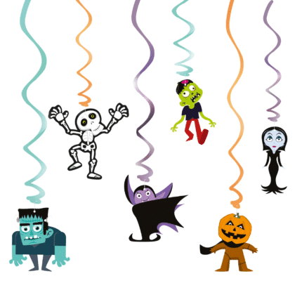 Halloweeni rippuvad dekoratsioonid (6 tk/pk)