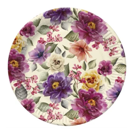 Peotaldrikud lilleline 23cm (8 tk/pk)