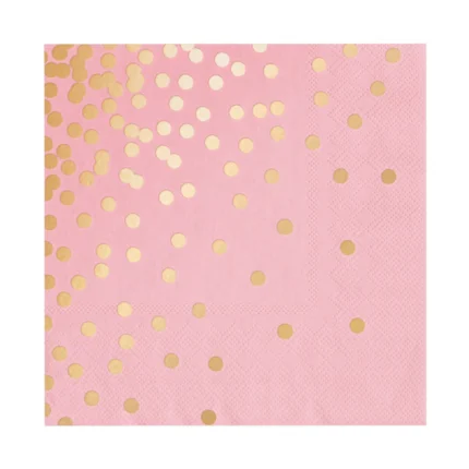 Salvrätikud täpiline roosa-kuldne 33x33cm (10 tk/pk)
