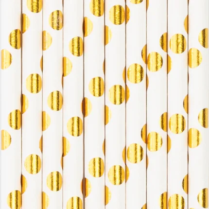 Peokõrred valge kuldsete täppidega 19,5cm (10 tk/pk)