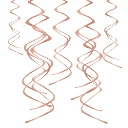 Peodekoratsioon spiraal roosakuld 60cm (5 tk/pk)