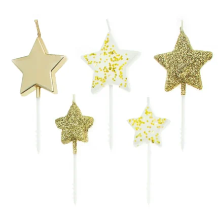 Tordiküünlad tähekesed kuldne (5 tk/pk)