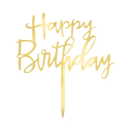 Tordikaunistus kuldne Happy Birthday