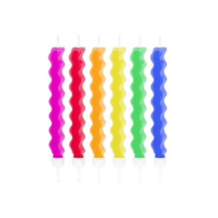 Tordiküünlad spiraalsed värvilised 8,5cm (6 tk/pk)