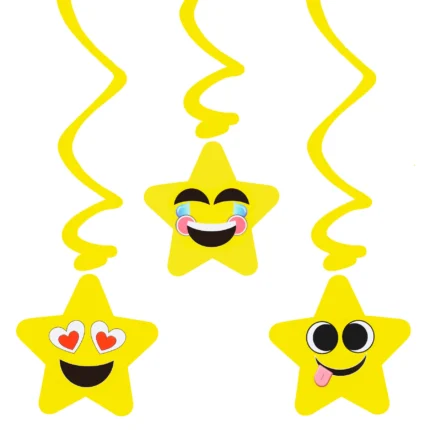 Riputatavad peodekoratsioonid emotikon 11x11cm (3 t/pk)