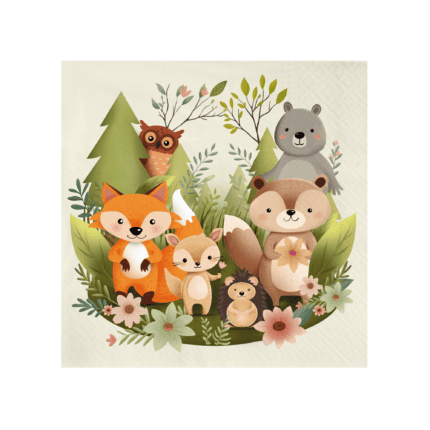 Salvrätikud metsloomad 33x33cm (10 tk/pk)