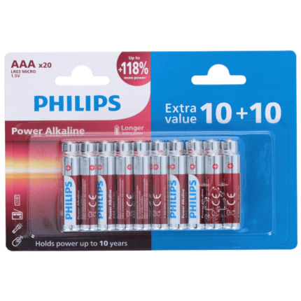 Philips patareid Alkaline AAA (10+10 tk/pk)