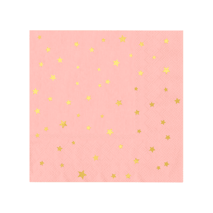 Salvrätikud tähekestega roosa-kuldne 33x33cm (10 tk/pk)