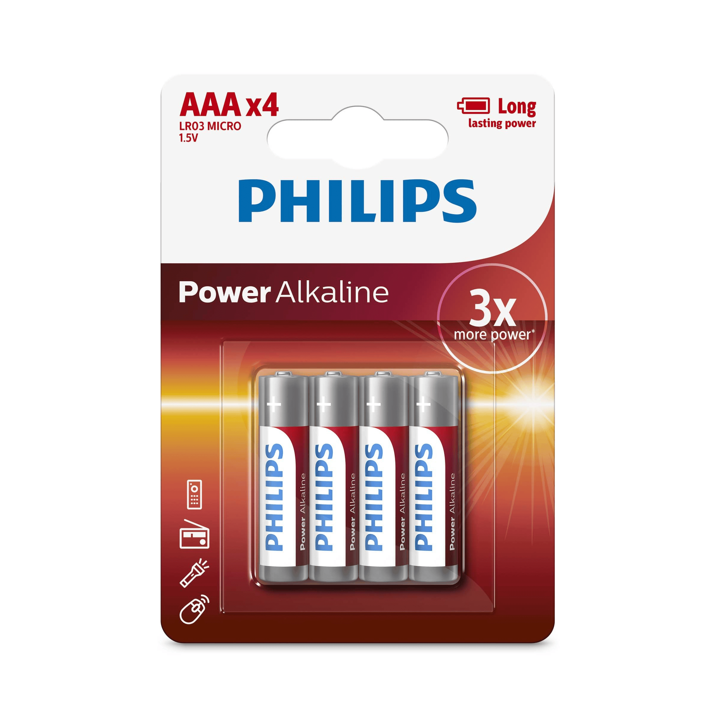 6959033840012-1.png Philips patareid Power Alkaline AAA (4 tk/pk) - Pilt 1