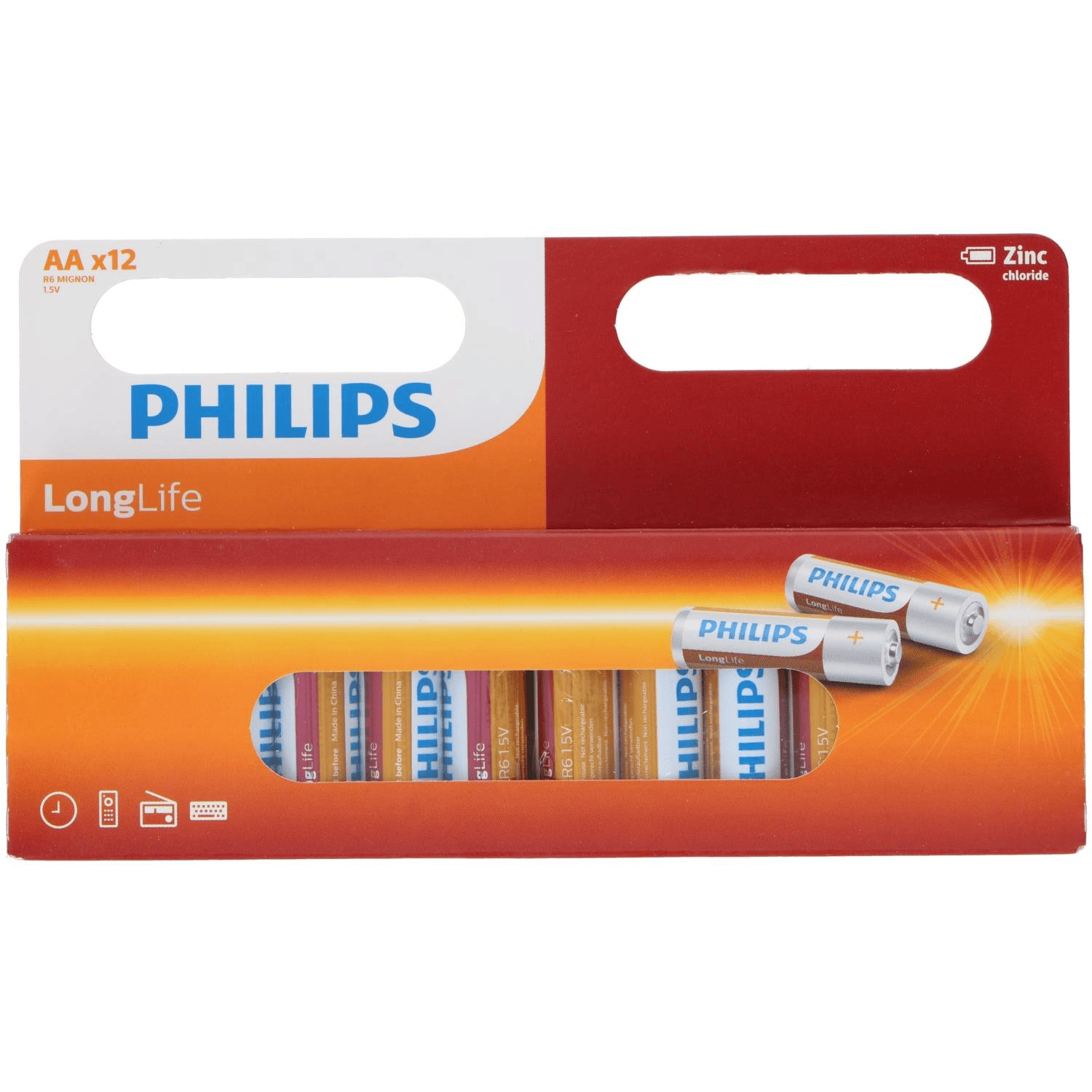 6959033841217-1.png Philips patareid Long Life AA (12 tk/pk) - Pilt 1