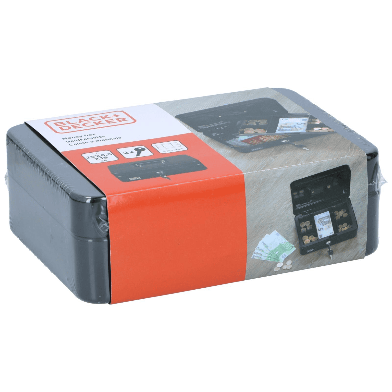 8711252240060-1.png Black+Decker rahakarp võtmega 5-sahtlit 25x8x18cm - Pilt 1