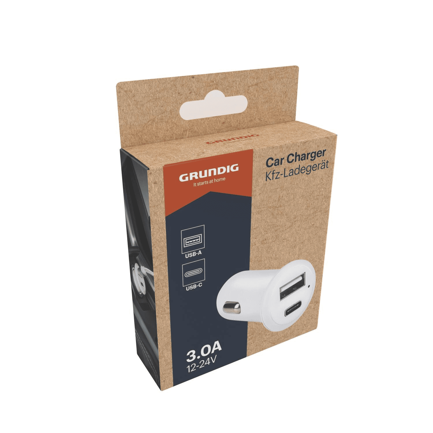 8711252291437-1.png Grundig autolaadija adapter USB-A + USB-C - Pilt 1