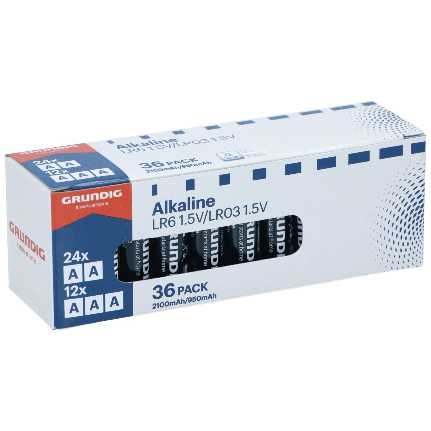 8711252302461-1.png Grundig patareid AAA/LR03 + AA/LR6 (36 tk/pk) - Pilt 1