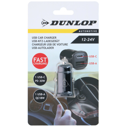 Dunlop autolaadija USB A+C