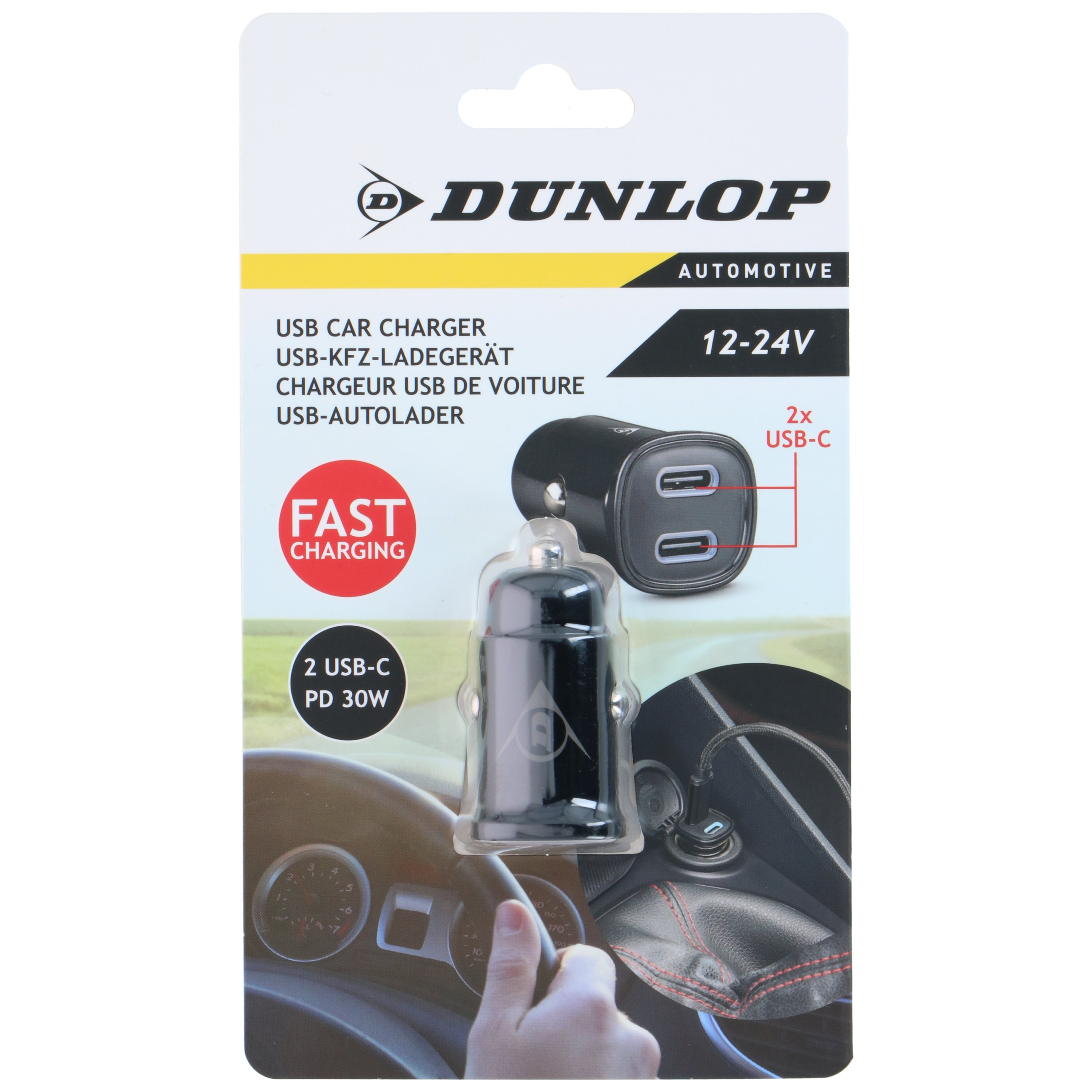 8711252304595-1.png Dunlop autolaadija USB C+C - Pilt 1