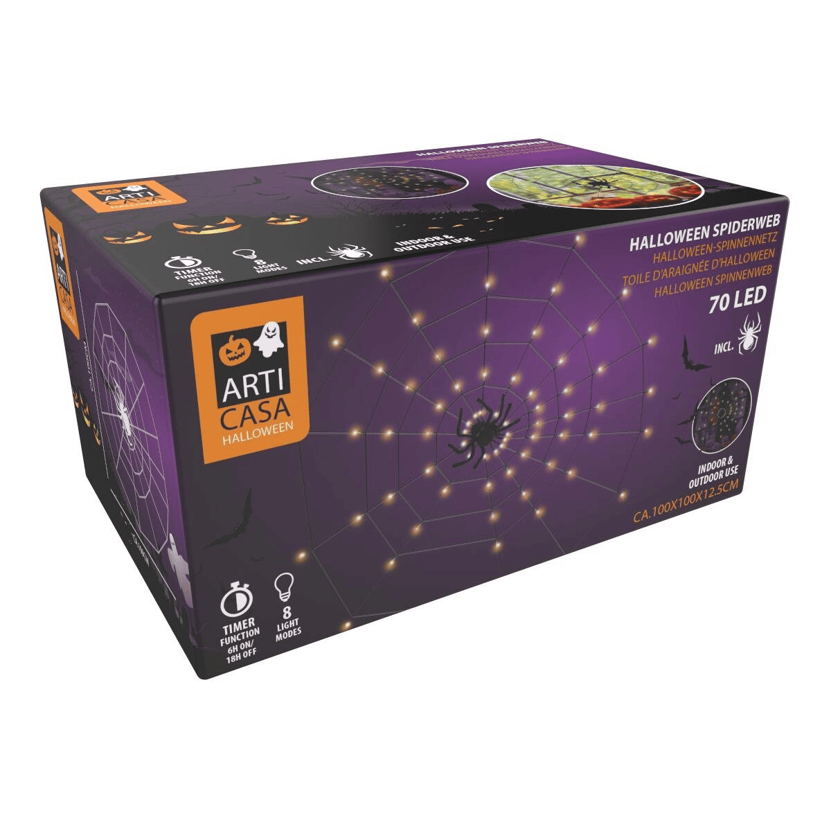 8711252358475-1.png LED valguskett ämblikuvõrk Halloween 100x100cm - Pilt 1