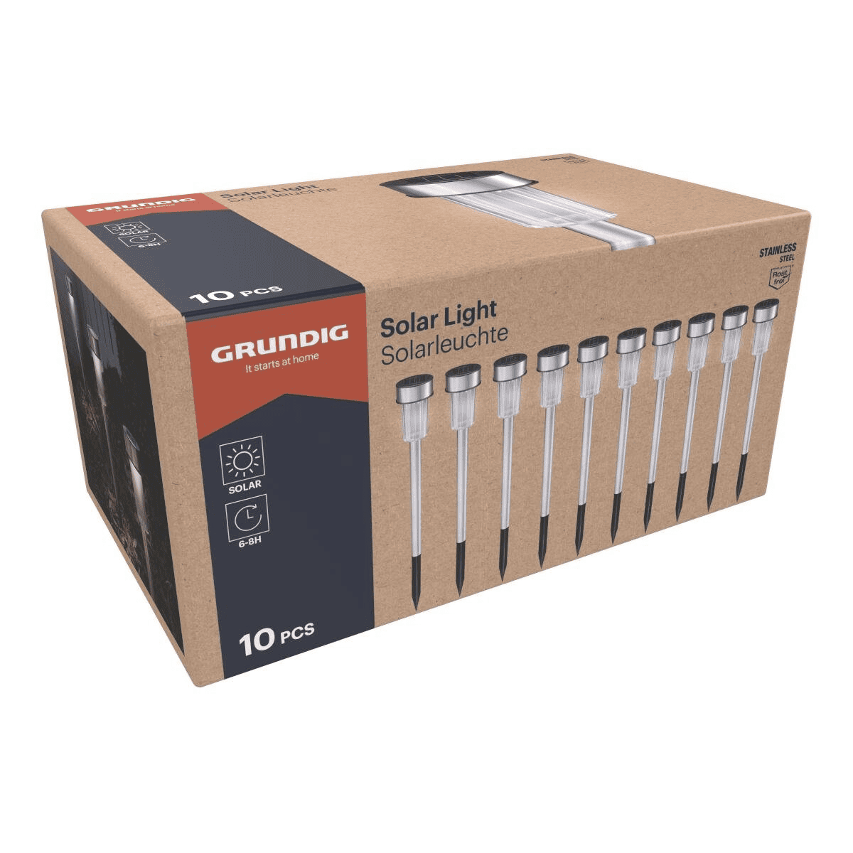 8711252559780-1.png Grundig aiavalgustid päikesepatareiga Ø4,8x36,5cm (10 tk/pk) - Pilt 1