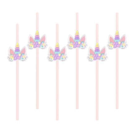 Joogikõrred ükssarv 19,5cm (6 tk/pk)