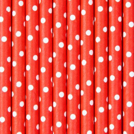 Joogikõrred mummuline punane-valge 19,5cm (10 tk/pk)